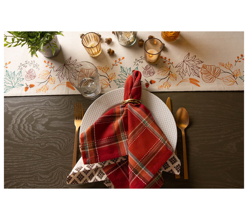 Design Imports Set of 6 Autumn Spice Plaid Napkins — View 3