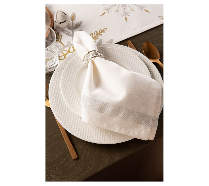 Design Imports Set of 6 Silver Sparkle Stripe Napkins — View 2