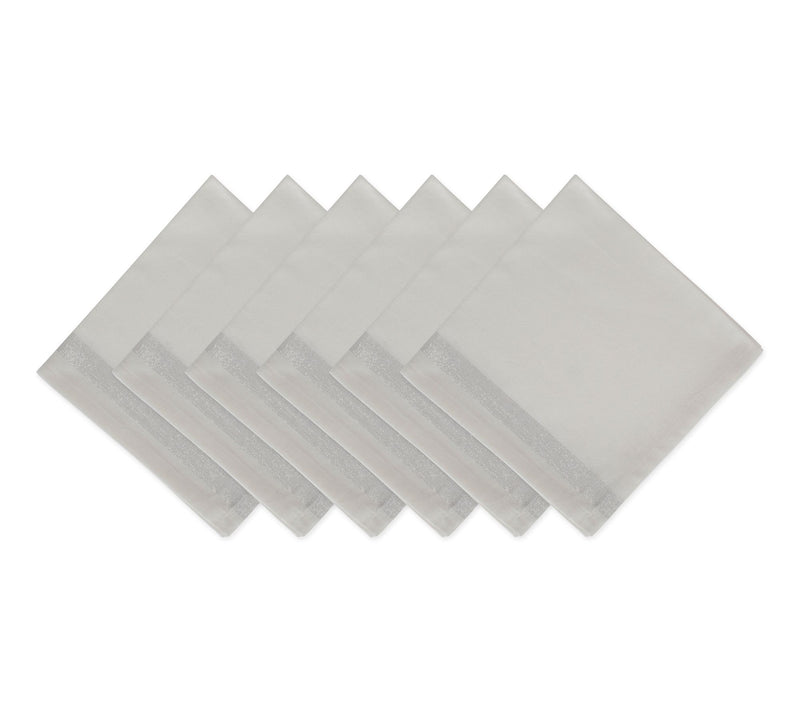 Design Imports Set of 6 Silver Sparkle Stripe Napkins — Main view