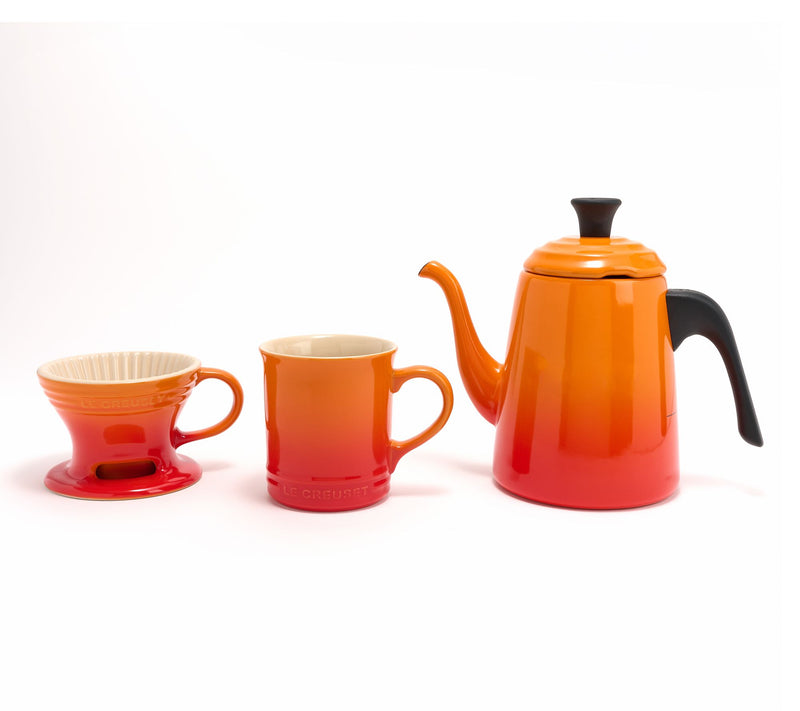 Le Creuset Pour-Over Gooseneck Kettle w/ Cone & Mug Set — View 7