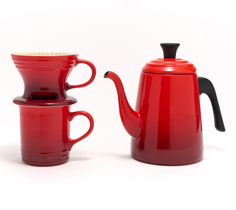 Le Creuset Pour-Over Gooseneck Kettle w/ Cone & Mug Set — View 12