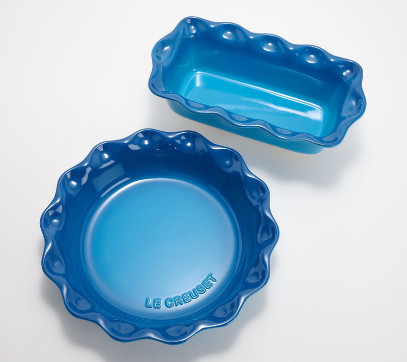 Le Creuset Heritage Fluted Pie Plate Dish & Loaf Pan — View 10