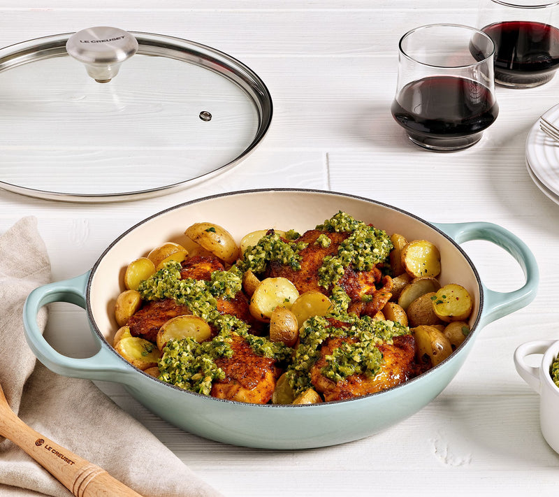 Le Creuset 2.25-qt Signature Cast Iron Braiser w/ Glass Lid — View 6
