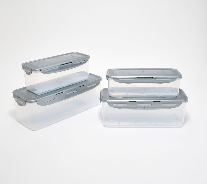 LocknLock 4-Pc Rectangle Fridge Storage Containers w/ Drip Trays — View 17