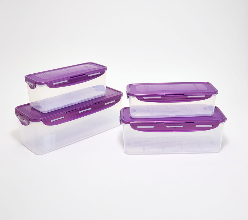 LocknLock 4-Pc Rectangle Fridge Storage Containers w/ Drip Trays — View 18