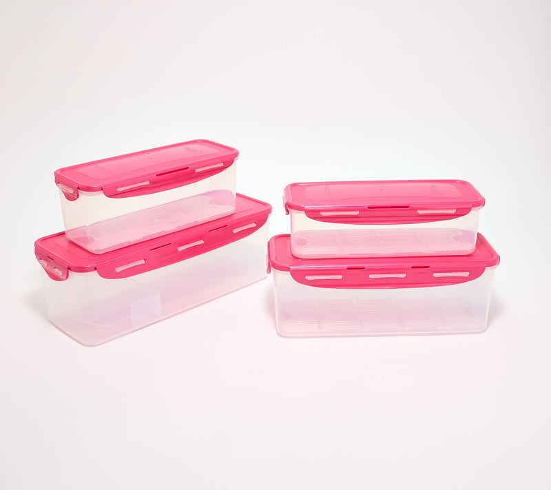 LocknLock 4-Pc Rectangle Fridge Storage Containers w/ Drip Trays — View 20