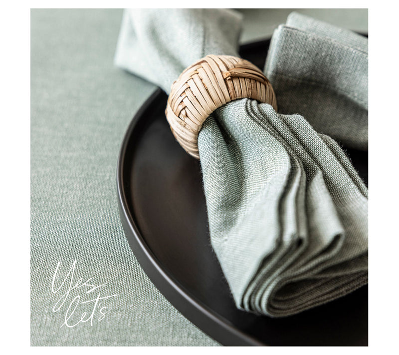 over&back Woven Wicker Napkin Rings Set of 4 — View 7