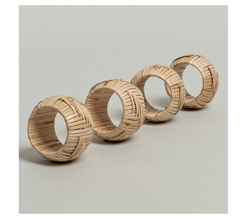 over&back Woven Wicker Napkin Rings Set of 4 — View 8