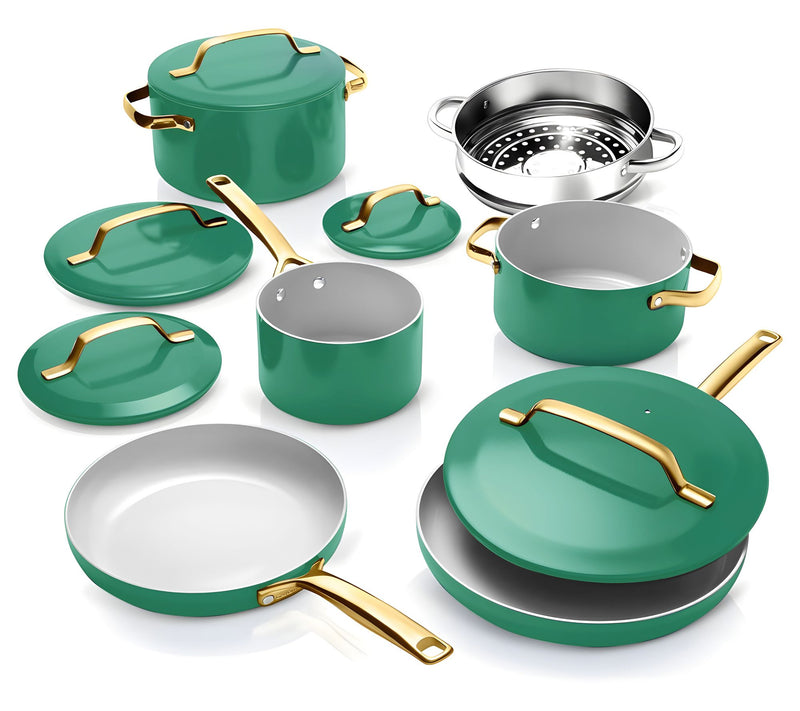 Gotham Steel Modern 11 Piece Ceramic Nonstick Cookware Set — View 9