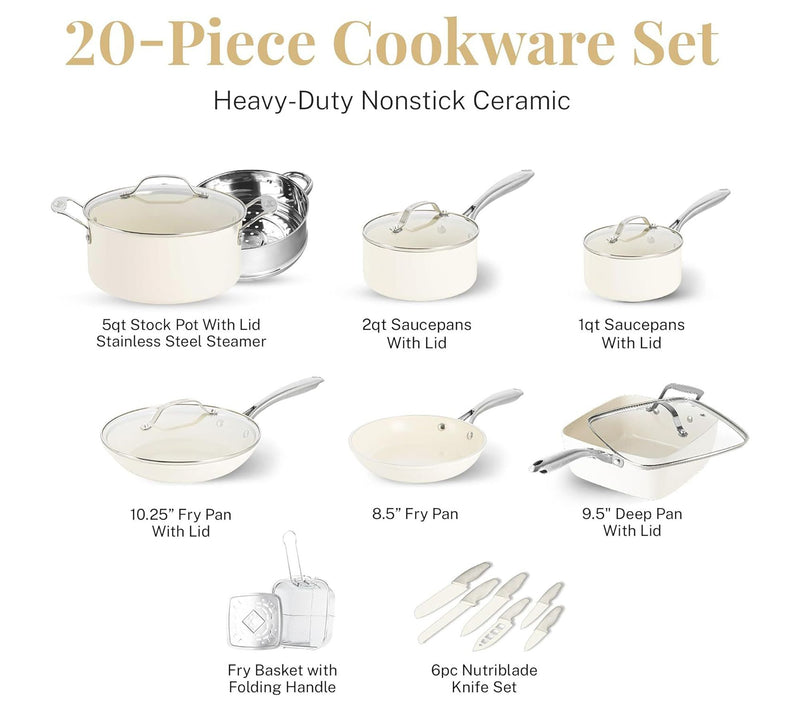 Gotham Steel Naturals 20-pc Nonstick Cookware Set & Knife Set — View 4
