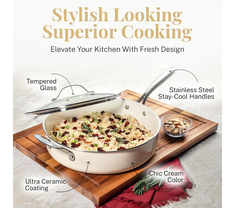 Gotham Steel Naturals 20-pc Nonstick Cookware Set & Knife Set — View 6