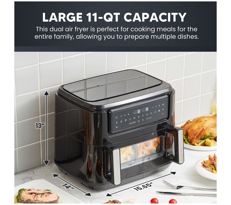 Elite Cuisine 10.5L Digital Dual Chamber Air Fryer Oven — View 4