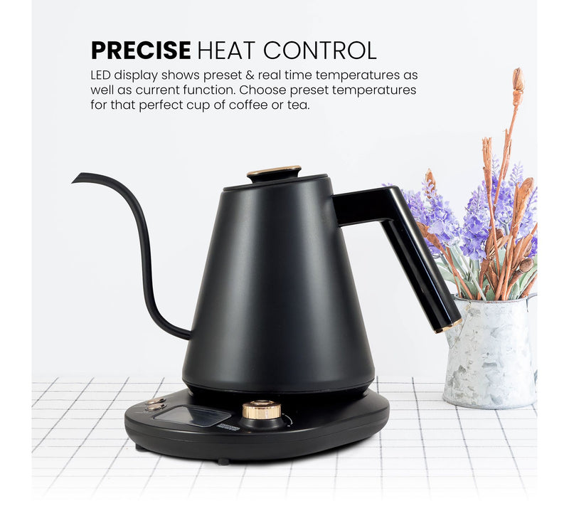 Elite Cuisine 1-Qt Digital Pour Over Gooseneckater Kettle — View 3