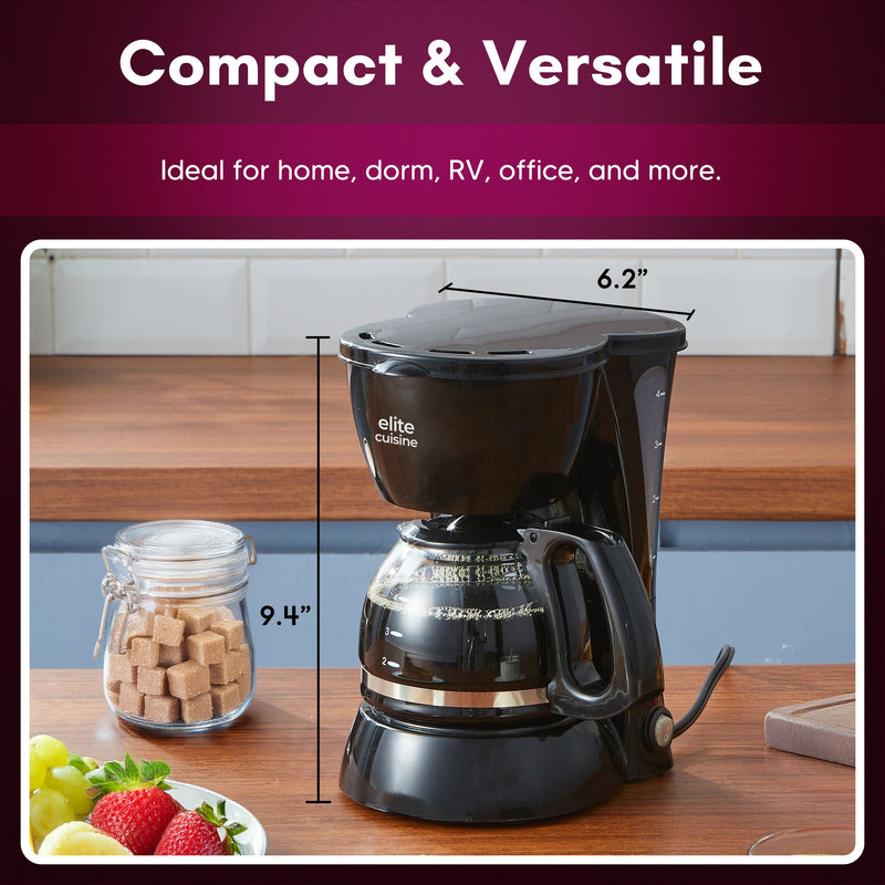 Elite Cuisine  4-Cup Brew & Drip Coffee Maker — View 3