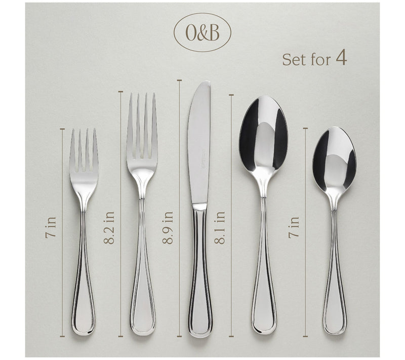 over&back 20 Piece Classic Flatware Set - Stainless Steel — View 5