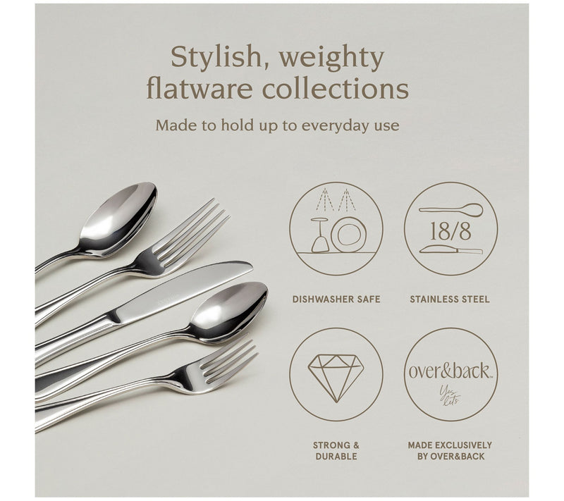 over&back 20 Piece Classic Flatware Set - Stainless Steel — View 3