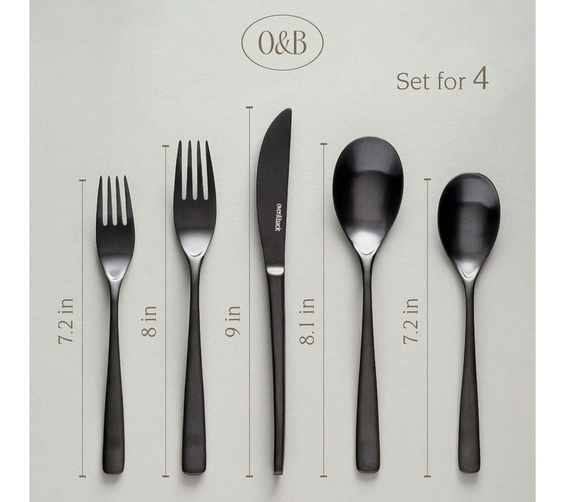 over&back 20-Piece Curved Flatware 4 Set Servic — View 4