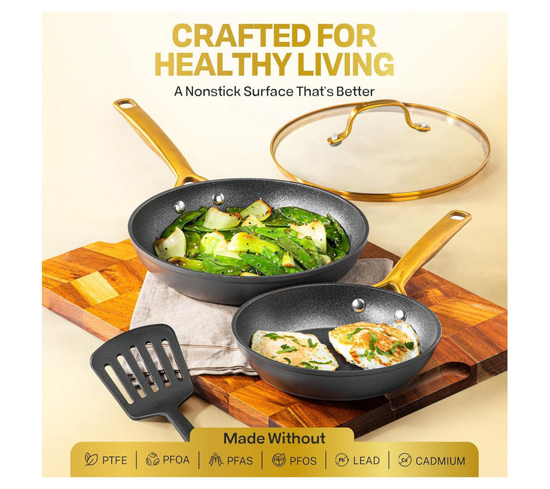 Granitestone Armor Max Gold 10' Hard Anodized Nnstick Fry Pan — View 5