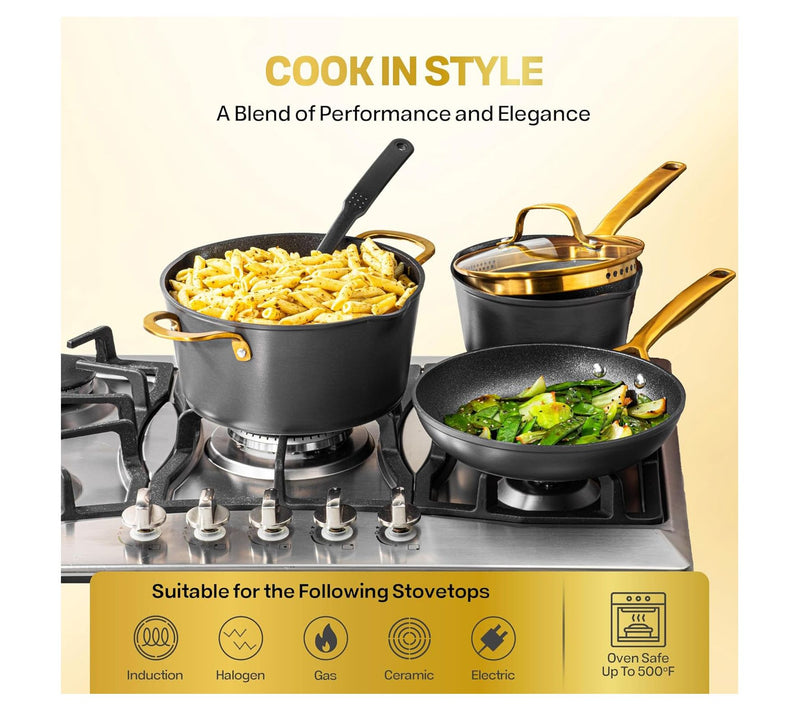 Granitestone Armor Max Gold 10' Hard Anodized Nnstick Fry Pan — View 7