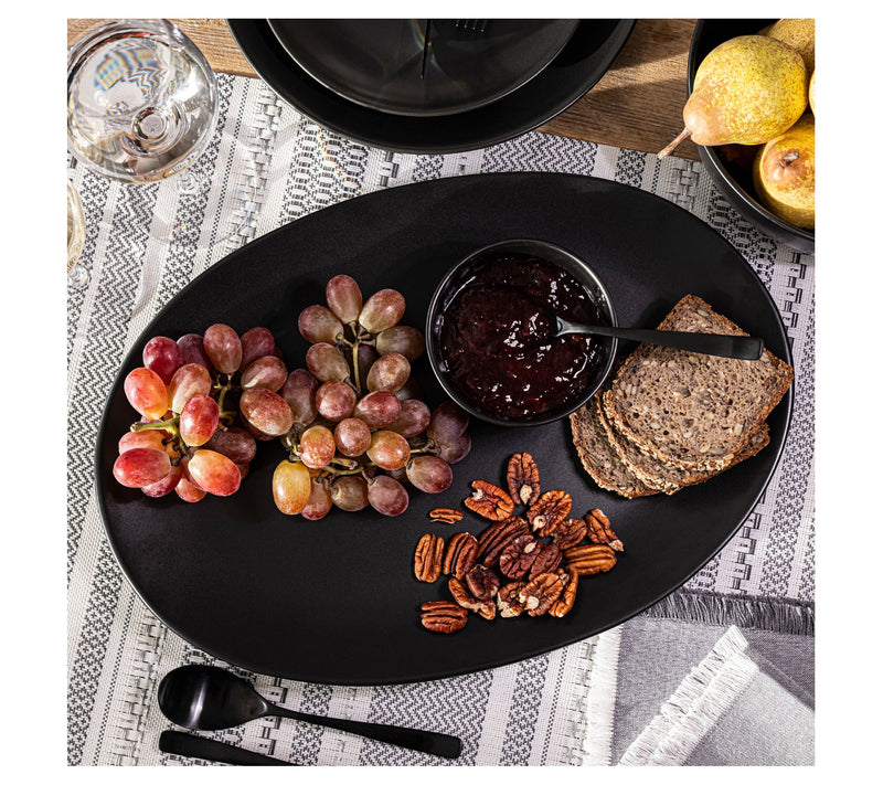 over&back Coupe Semi Matte Stoneware Oval Serving Platter — View 14