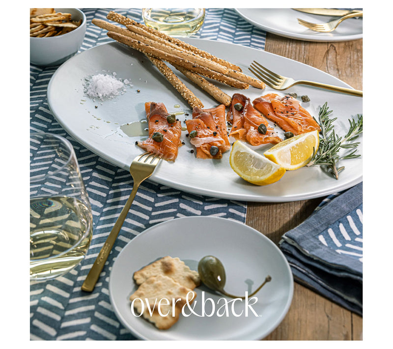 over&back Coupe Semi Matte Stoneware Oval Serving Platter — View 16