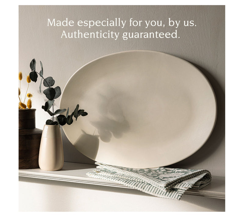 over&back Coupe Semi Matte Stoneware Oval Serving Platter — View 15