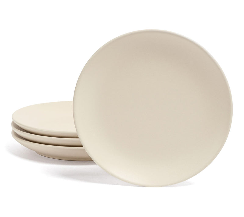 over&back Coupe 6.3" Semi-Matte Stoneware App Plates, Set of 4 — Main view