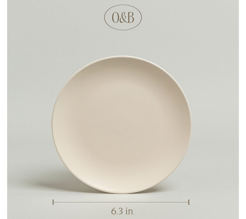 over&back Coupe 6.3" Semi-Matte Stoneware App Plates, Set of 4 — View 10