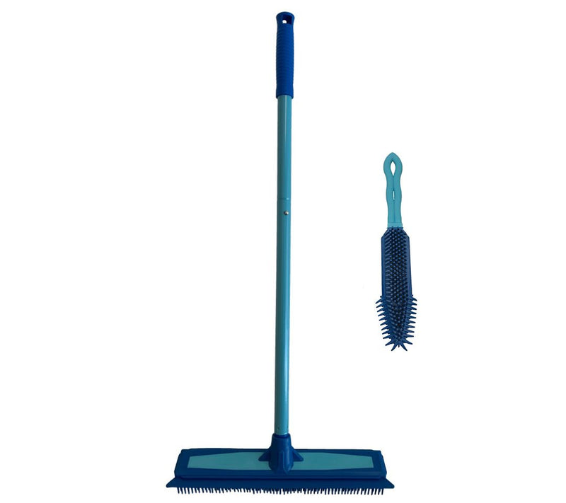 Don Aslett's Rubber Broom and Hand Brush Set — View 3