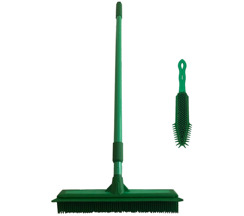 Don Aslett's Rubber Broom and Hand Brush Set — View 5