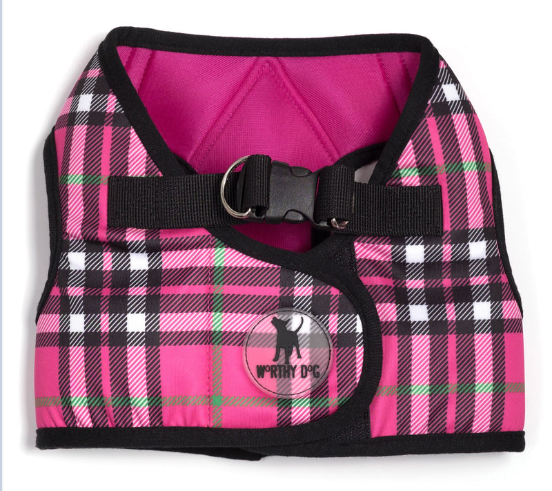The Worthy Dog Hot Pink Plaid Sidekick Harness — View 3