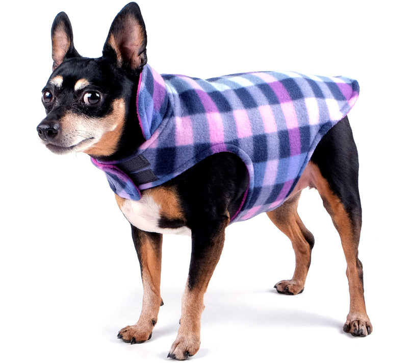 The Worthy Dog Fargo Fleece Purple Check Jacket — View 4