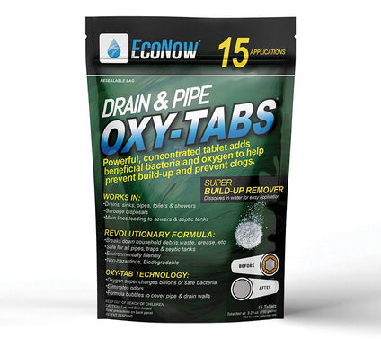 EcoNow 15 Drain & Pipe Oxy-Tabs Buildup & DrainCleaner
