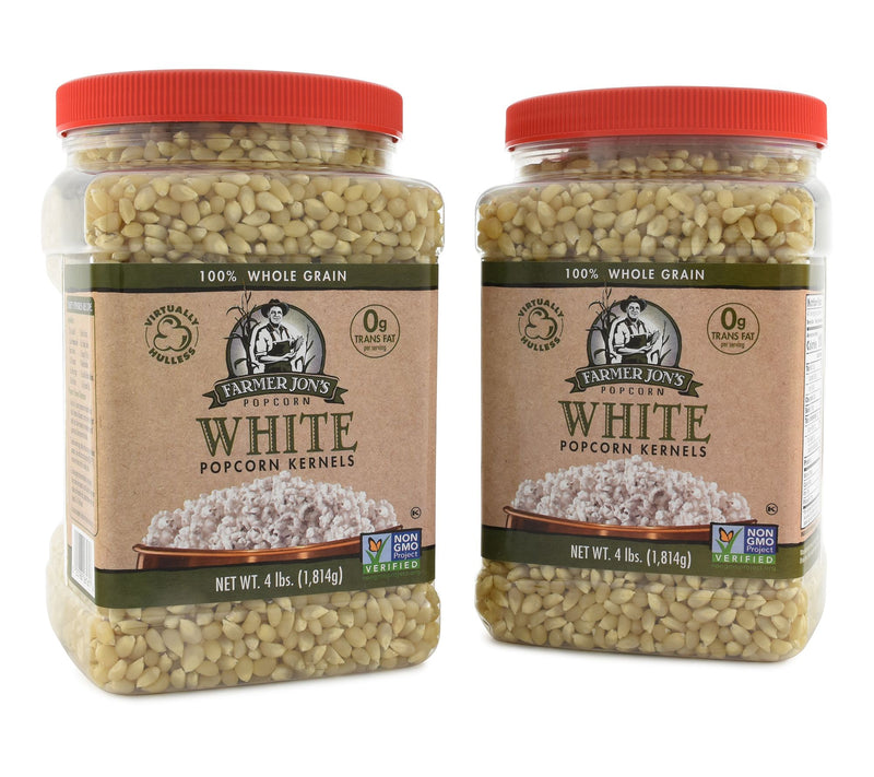 Farmer Jon's (2) 4-lb Jars of White Popcorn Kernels — Main view