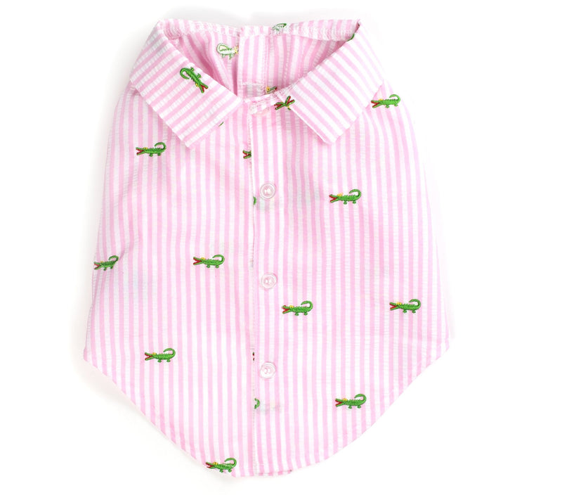 The Worthy Dog Pink Stripe Alligator Shirt — Main view