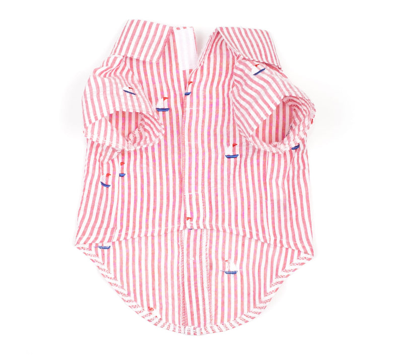 The Worthy Dog Red Stripe Sailboat Shirt — View 4