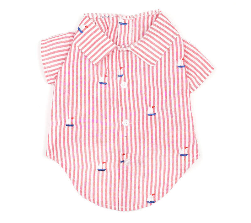 The Worthy Dog Red Stripe Sailboat Shirt — View 3