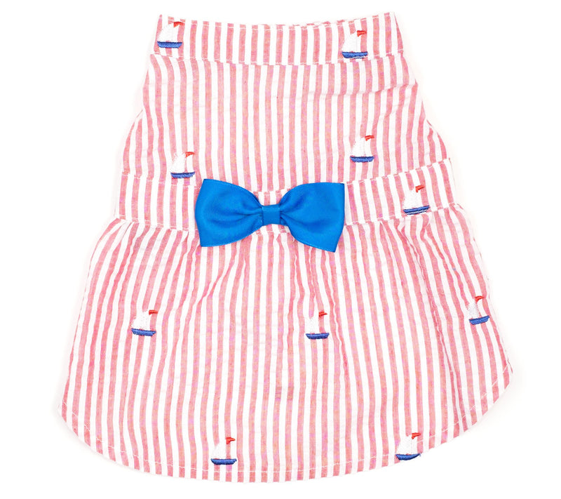 The Worthy Dog Red Stripe Sailboat Dress — Main view