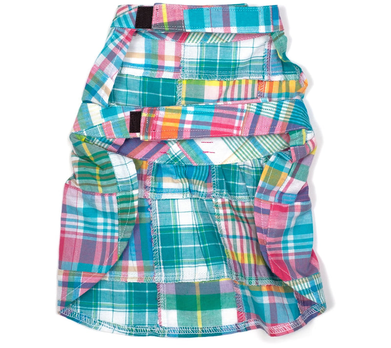 The Worthy Dog Turq Multi Patch Madras Dress — View 4