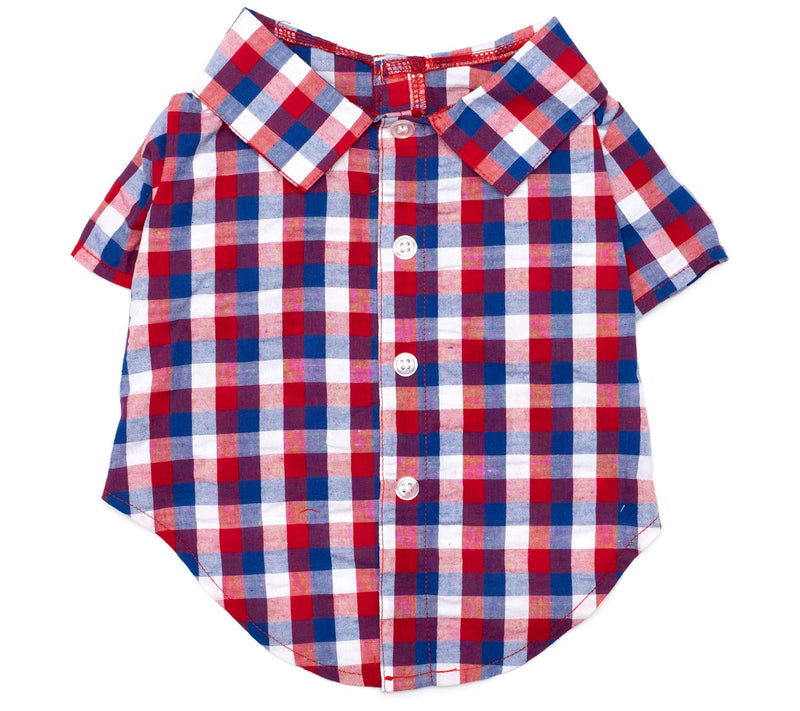 The Worthy Dog Red/White/Blue Check Shirt — View 3