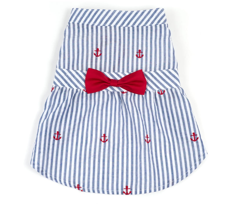 The Worthy Dog Navy Stripe Anchor Dress — View 3