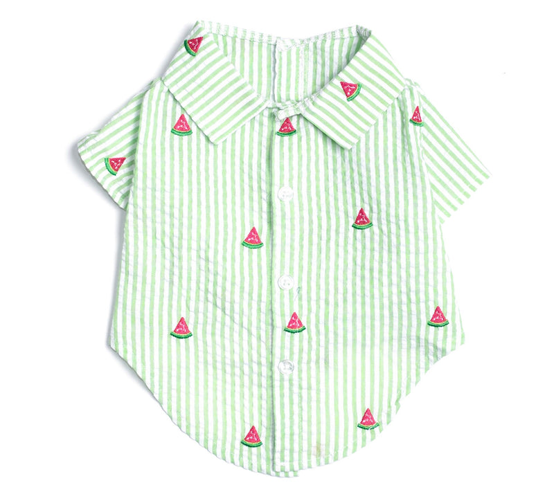 The Worthy Dog Green Stripe Watermelon Shirt — View 3