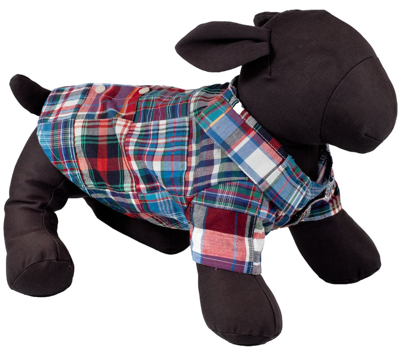 The Worthy Dog Blue Multi Patch Madras Shirt — View 5