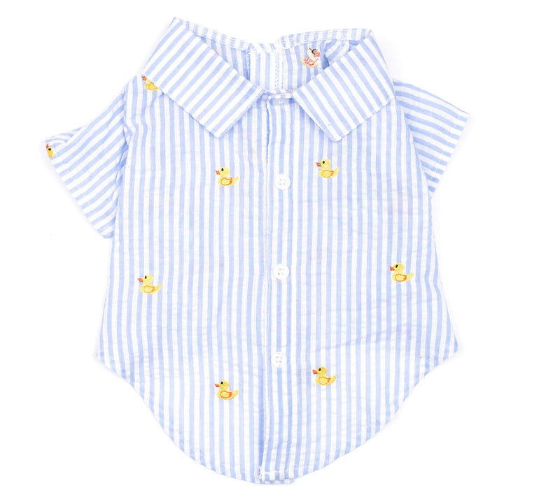 The Worthy Dog Lt. Blue Stripe Rubber Duck Shirt — View 3
