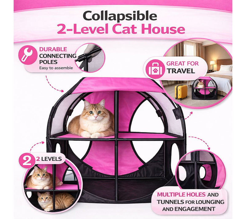 Pet Life Kitty Play Obstacle Travel Soft Folding Pet Cat Hous — View 12