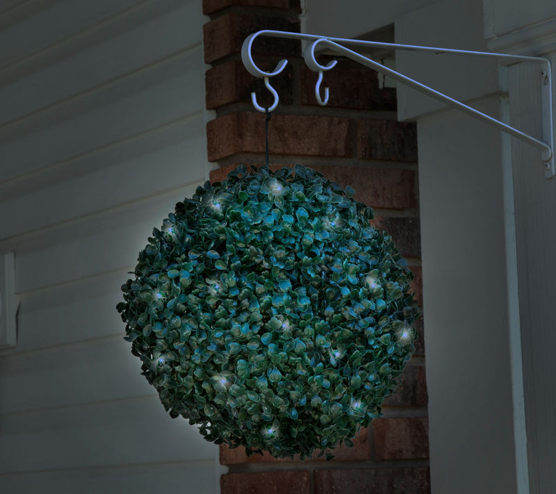 Hastings Home Solar Powered LED Pre-lit Faux Boxwood — View 7