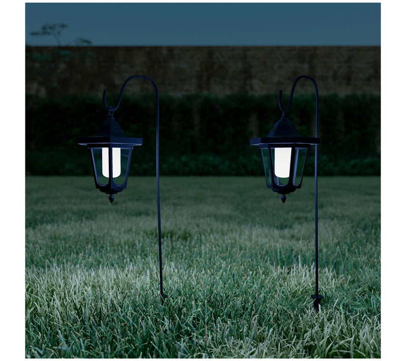 Hastings Home Hanging Solar Coach Lights with Hanging Hooks — View 2