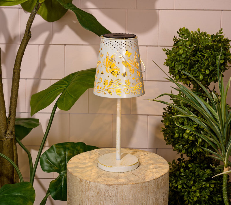 Barbara King Illuminated Metal Outdoor Table Light With Handle — View 9
