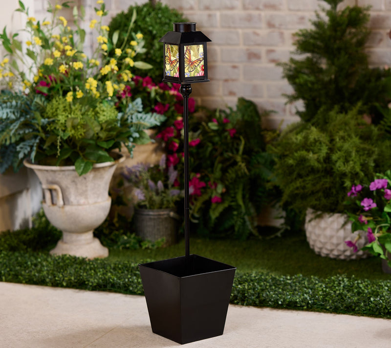 Compass Home Decorative Solar Light With Planter Base — Main view
