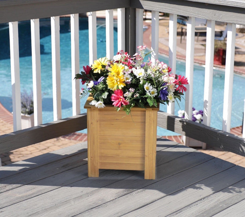 Vegtrug Classic Square Cedar Wood Planter with Liner — View 7